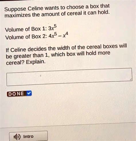 suppose celine wants to choose a box|suppose céline wants to choose a box that maximizes the .